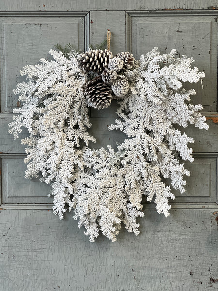 Snowy Hemingway Fir Wreath | 24"