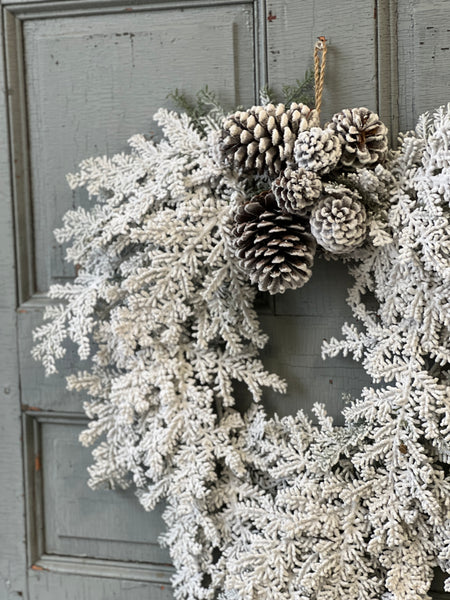 Snowy Hemingway Fir Wreath | 24"