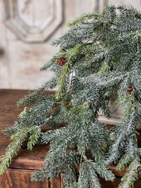 Frosted White Spruce Hanging | 34"