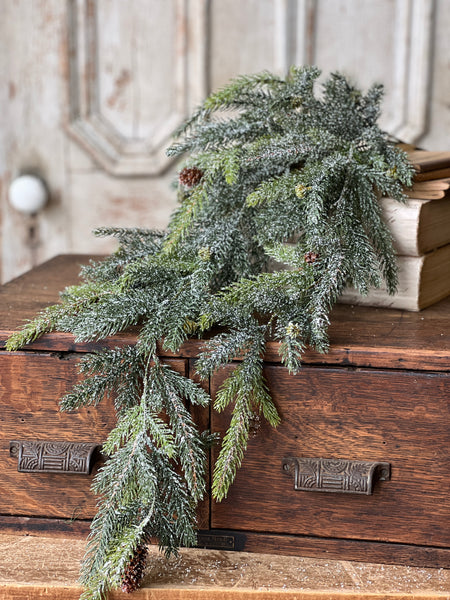 Frosted White Spruce Hanging | 34"