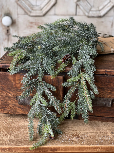 Frosted White Spruce Hanging | 34"