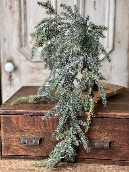 Frosted White Spruce Hanging | 34"