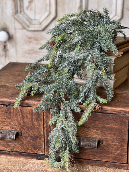 Frosted White Spruce Hanging | 34"