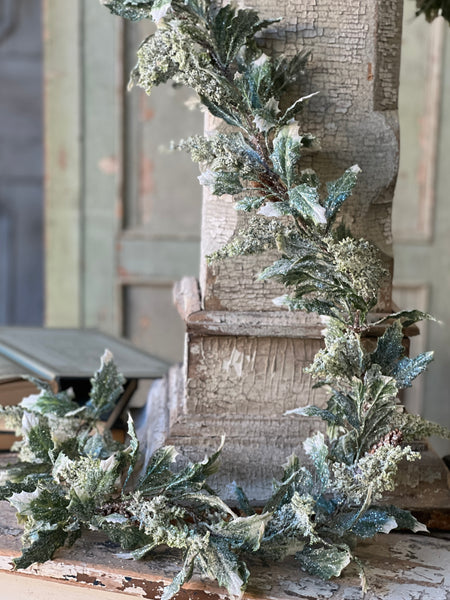 Iced Calgary Holly Garland | 6'