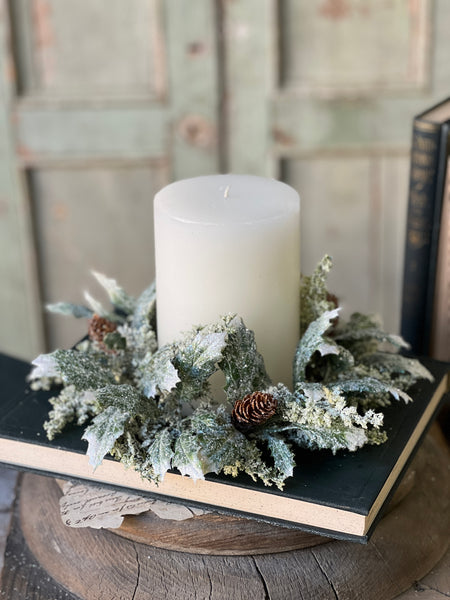 Iced Calgary Holly Candle Ring | 12" | SOLD OUT