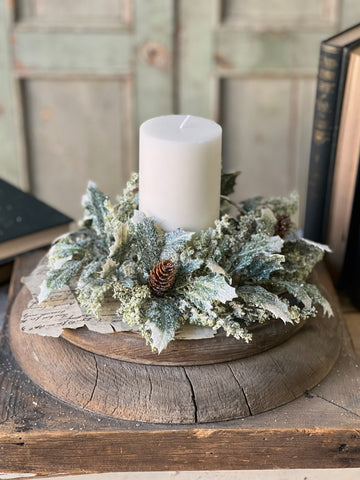 Iced Calgary Holly Candle Ring | 12" | SOLD OUT
