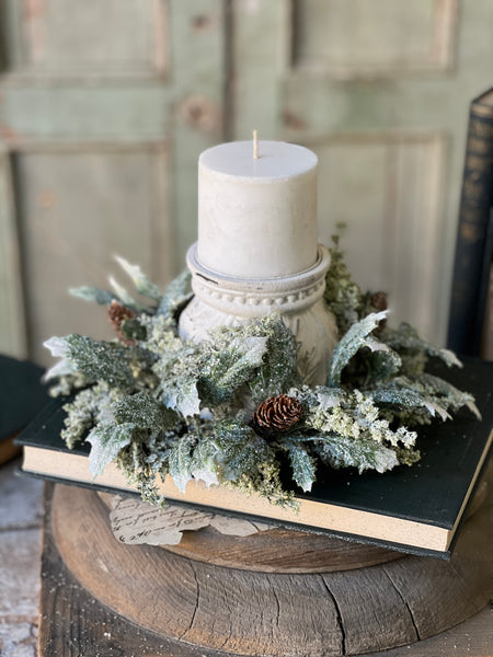 Iced Calgary Holly Candle Ring | 12" | SOLD OUT