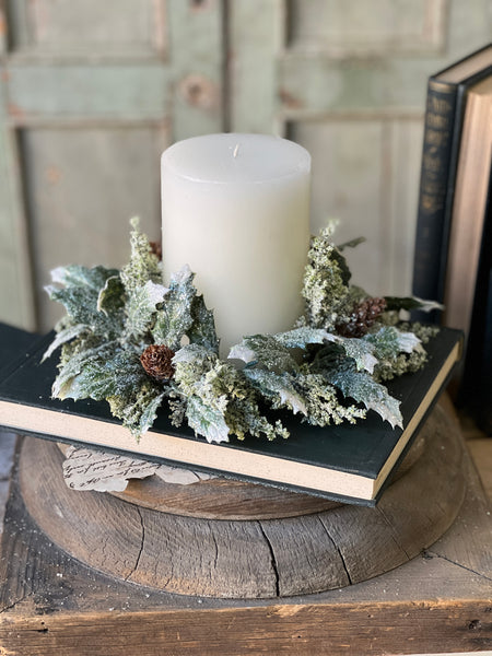 Iced Calgary Holly Candle Ring | 12" | SOLD OUT