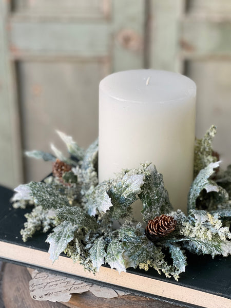 Iced Calgary Holly Candle Ring | 12" | SOLD OUT