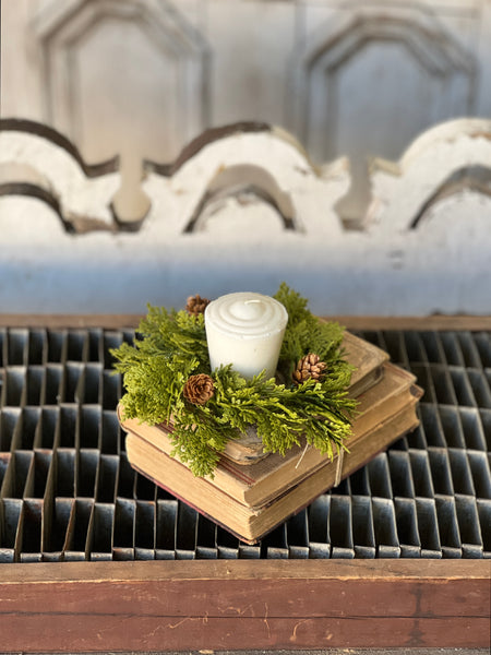 Leyland Cypress Candle Ring | 6" | Limited Stock - Last 48pcs!