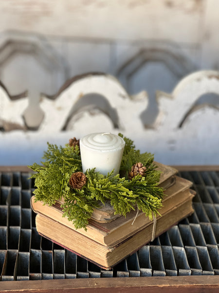 Leyland Cypress Candle Ring | 6" | Limited Stock - Last 48pcs!