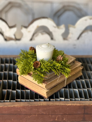 Leyland Cypress Candle Ring | 6" | Limited Stock - Last 48pcs!