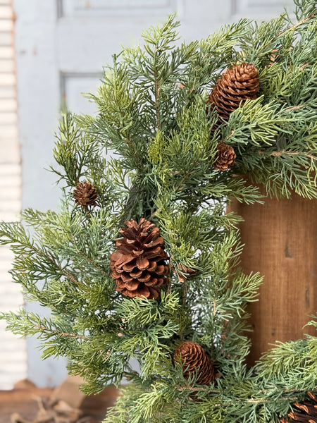 Longhope Cedar Wreath | 24" | NOT CURRENTLY IN STOCK-New For Holiday 2026!