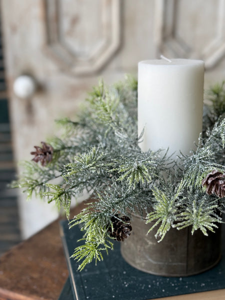 Glitter Laced Cedar Candle Ring | 4" (inner) | NOT CURRENTLY IN STOCK-New For Holiday 2026!