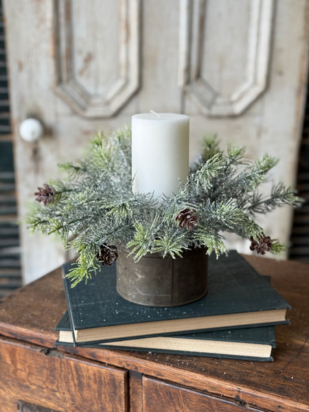 Glitter Laced Cedar Candle Ring | 4" (inner) | NOT CURRENTLY IN STOCK-New For Holiday 2026!