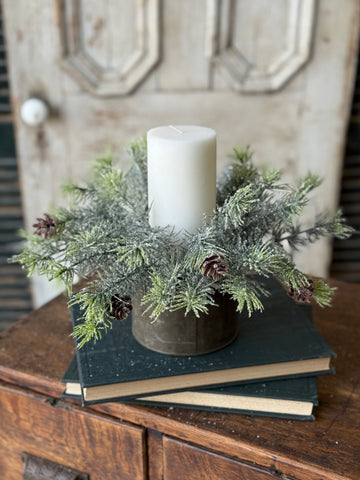 Glitter Laced Cedar Candle Ring | 4" (inner) | NOT CURRENTLY IN STOCK-New For Holiday 2026!