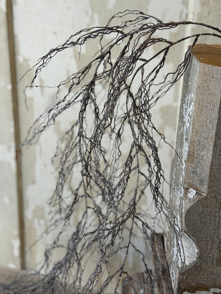 Silvered Strands Hanging Vine | 57" | NOT CURRENTLY IN STOCK-New For Holiday 2026!