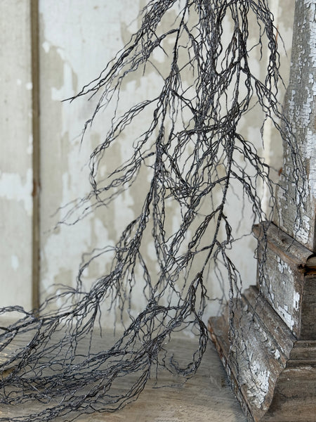 Silvered Strands Hanging Vine | 57" | NOT CURRENTLY IN STOCK-New For Holiday 2026!