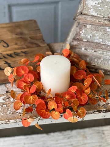 Setting Sun Leaves Candle Ring | 12" | CLEAN UP SPECIAL!  From $4.95 - Last 72pcs!