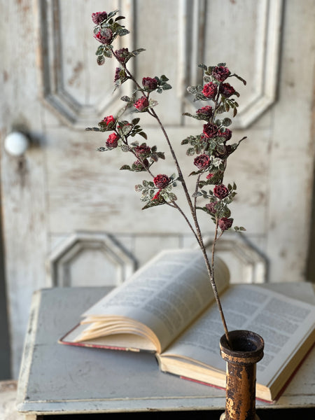 Frosted Tiny Tea Rose Spray | 31 " | CLEAN UP SPECIAL!  From $3.95 - Last 60pcs!