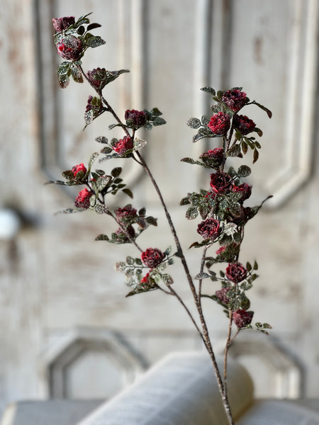Frosted Tiny Tea Rose Spray | 31 " | CLEAN UP SPECIAL!  From $3.95 - Last 60pcs!
