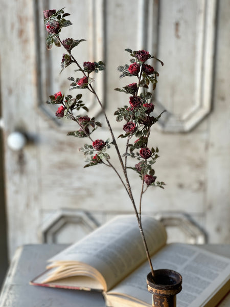 Frosted Tiny Tea Rose Spray | 31 " | CLEAN UP SPECIAL!  From $3.95 - Last 60pcs!