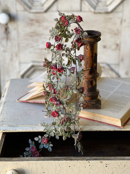 Mini Hanging Roses Frosted Tiny Tea Rose Hanging | 26