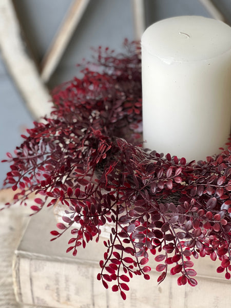 Red Ruta Rue Candle Ring | 16" | CLEAN UP SPECIAL!  From $7.95 - Last 54pcs!