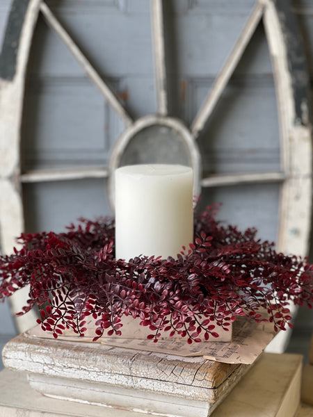 Red Ruta Rue Candle Ring | 16" | CLEAN UP SPECIAL!  From $7.95 - Last 54pcs!