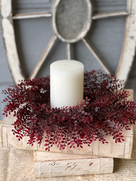 Red Ruta Rue Candle Ring | 16" | CLEAN UP SPECIAL!  From $7.95 - Last 54pcs!