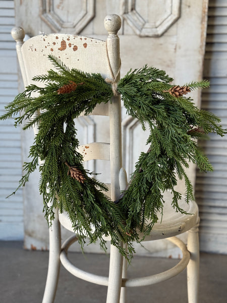 Tarrytown Cedar Hanging Wreath | 15" | NOT CURRENTLY IN STOCK-New For Holiday 2026!