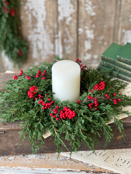 Emerald Falls w/ Berry Candle Ring | 14" | SOLD OUT