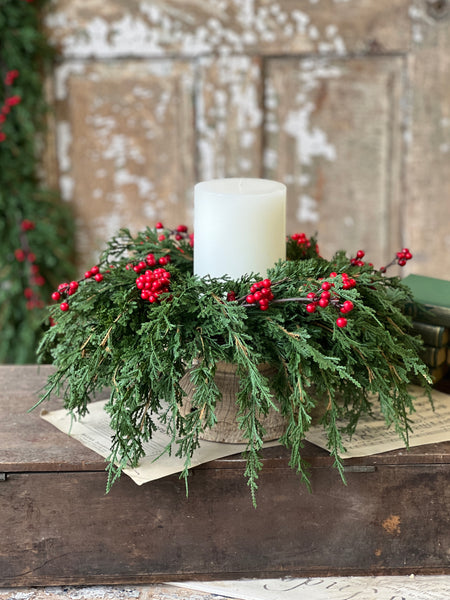 Emerald Falls w/ Berry Candle Ring | 14" | SOLD OUT