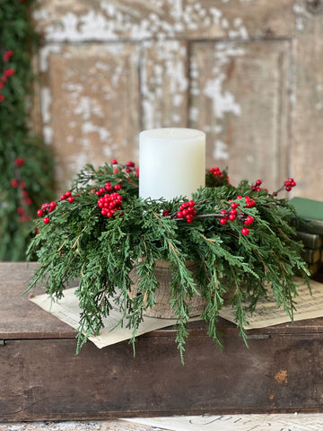 Emerald Falls w/ Berry Candle Ring | 14" | SOLD OUT