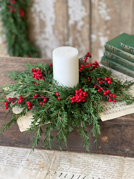 Emerald Falls w/ Berry Candle Ring | 12" | SOLD OUT