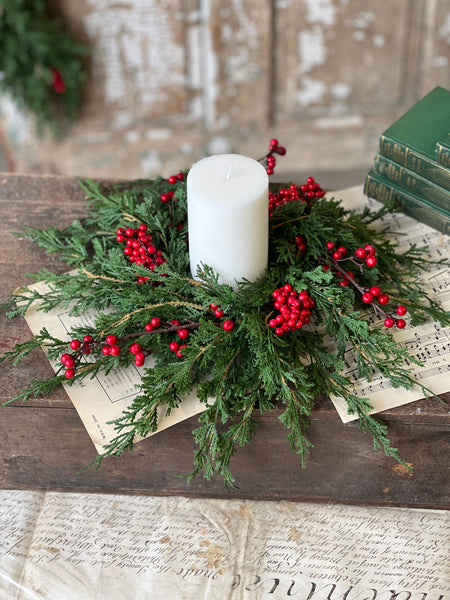 Emerald Falls w/ Berry Candle Ring | 12" | SOLD OUT