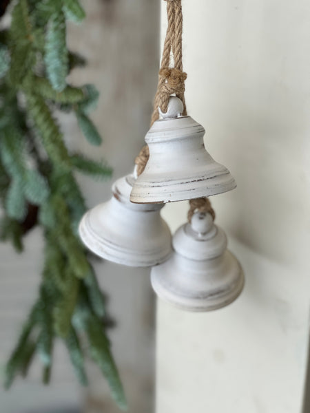 Bowstring Bell Drop | 15.5" | White Wash | Limited Stock - Last 120pcs! (Will be discontinued for Holiday 2026)