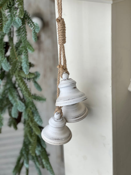 Bowstring Bell Drop | 15.5" | White Wash | Limited Stock - Last 120pcs! (Will be discontinued for Holiday 2026)
