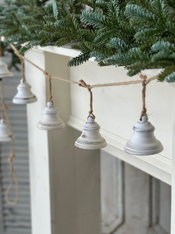 Bowstring Bell Garland | 76" | White Wash | SOLD OUT