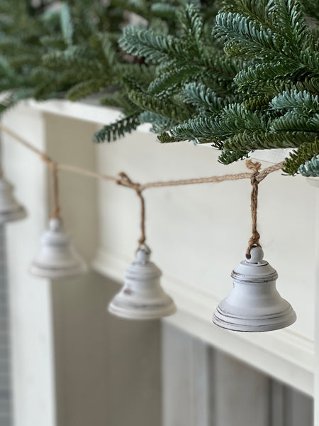 Bowstring Bell Garland | 76" | White Wash | SOLD OUT