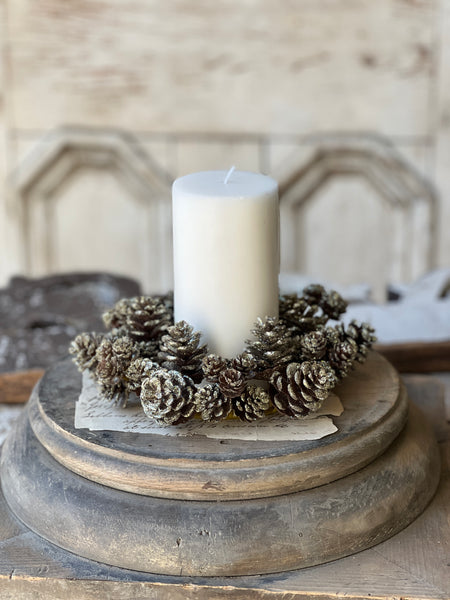 Shimmer Pine Cone Candle Ring | 4"