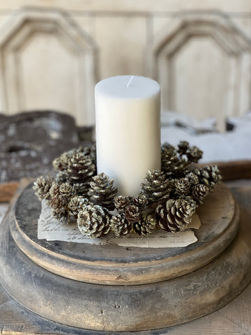 Shimmer Pine Cone Candle Ring | 4"