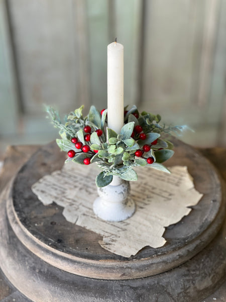 Berry Bright Greens Candle Ring | 6" | SOLD OUT