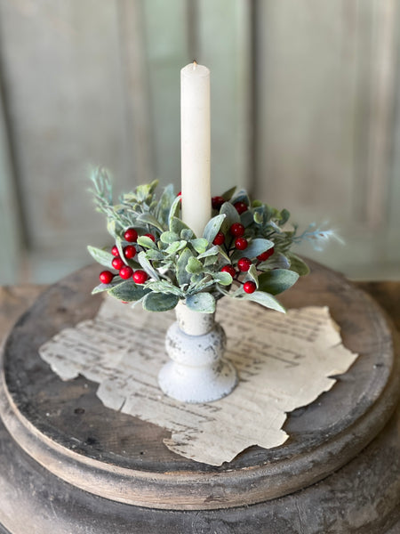 Berry Bright Greens Candle Ring | 6" | SOLD OUT