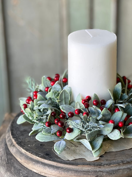 Berry Bright Greens Candle Ring | 9" | SOLD OUT