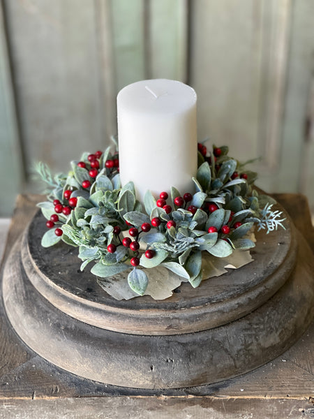 Berry Bright Greens Candle Ring | 9" | SOLD OUT