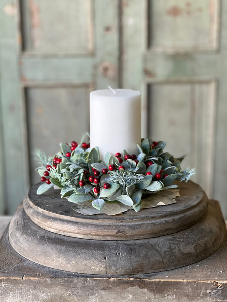 Berry Bright Greens Candle Ring | 9" | SOLD OUT
