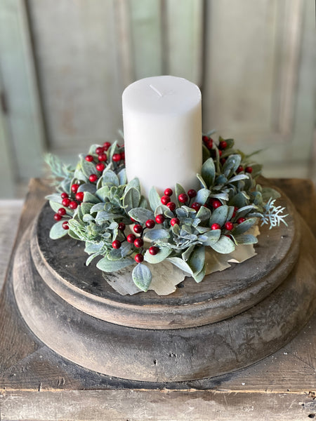 Berry Bright Greens Candle Ring | 9" | SOLD OUT