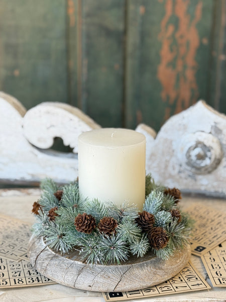 Pine Cone Pizazz Candle Ring | 9"
