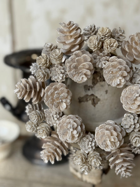 Glittering Ivory Cone Candle Ring | 8" | NOT CURRENTLY IN STOCK-New For Holiday 2026!